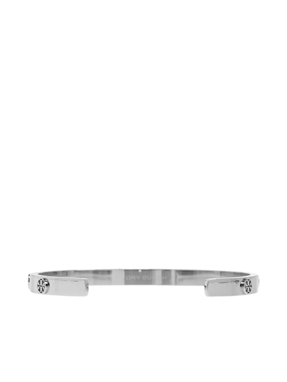 Tory Burch Logo-plaque Bracelet In Metallic