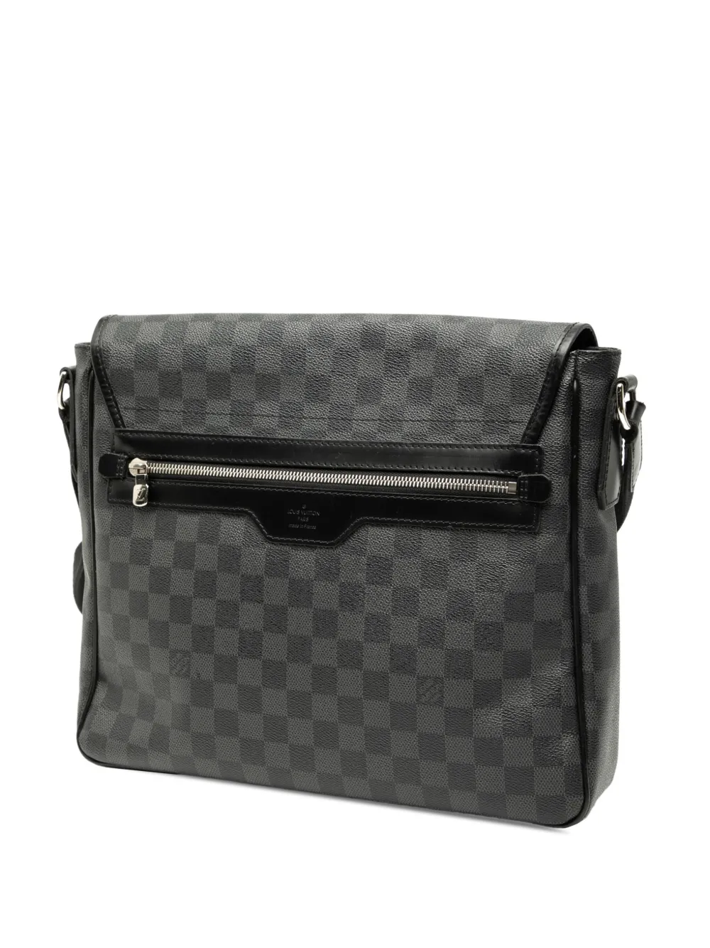 Pre-owned Louis Vuitton 2010 Damier Graphite Daniel Mm Crossbody Bag In Black