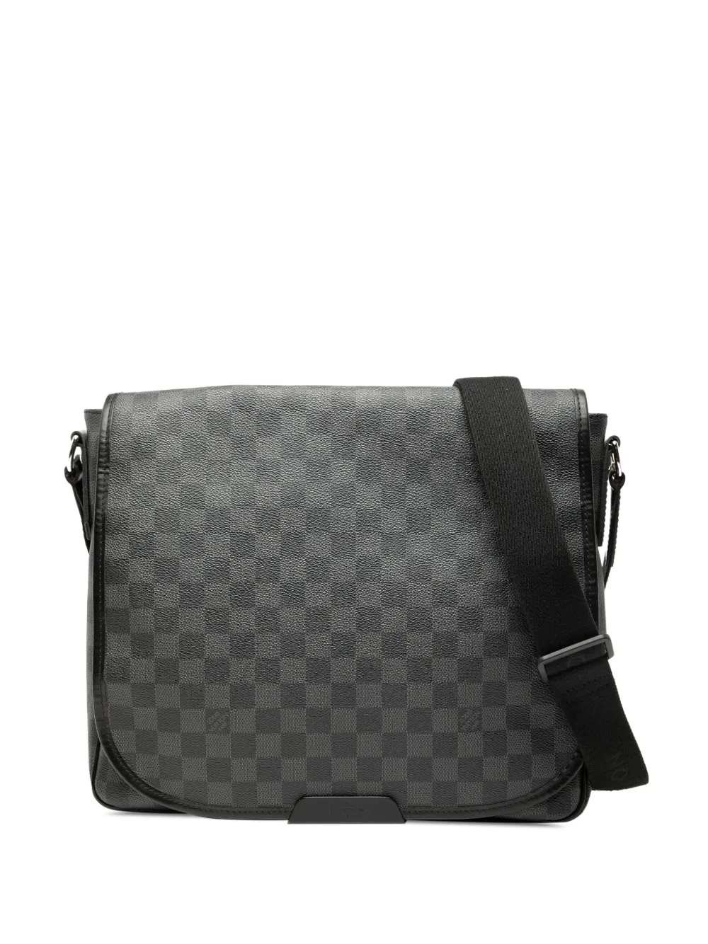 Pre-owned Louis Vuitton 2010 Damier Graphite Daniel Mm Crossbody Bag In Black