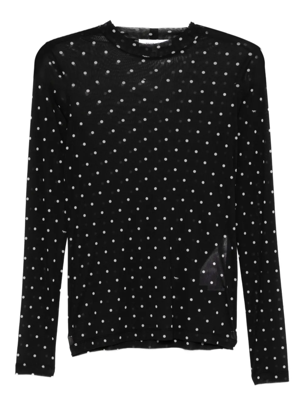 Maison Kitsuné polka-dot mesh top - Nero