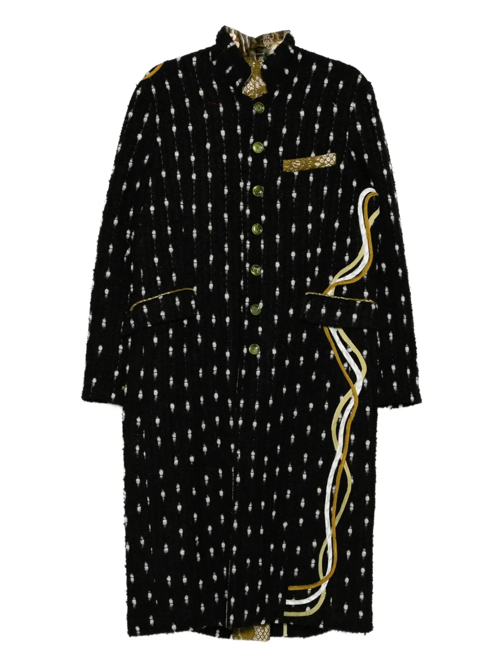 COMMUNS patterned coat | Black | Image 1