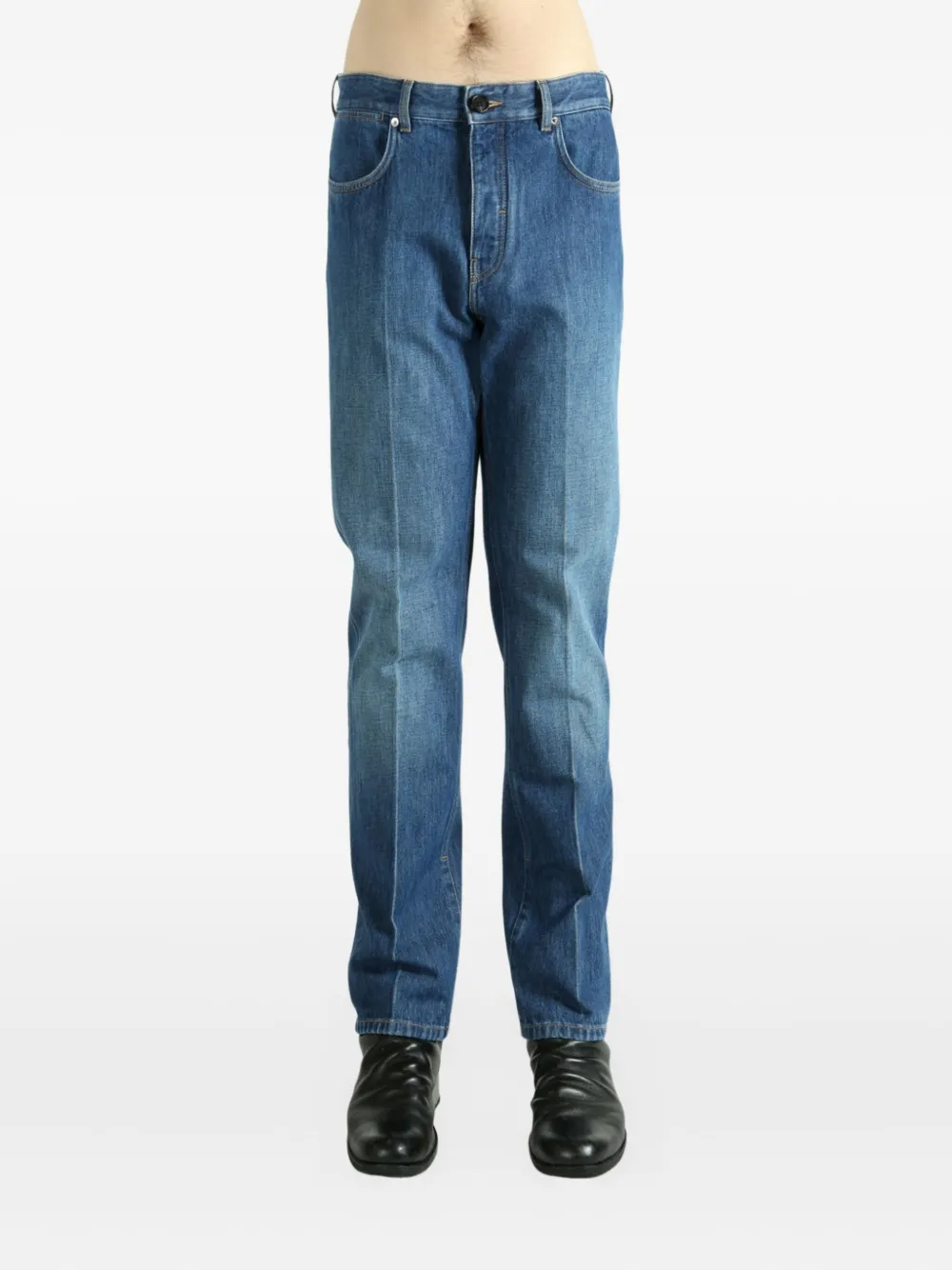 Givenchy rear logo patch cotton trousers - Blauw