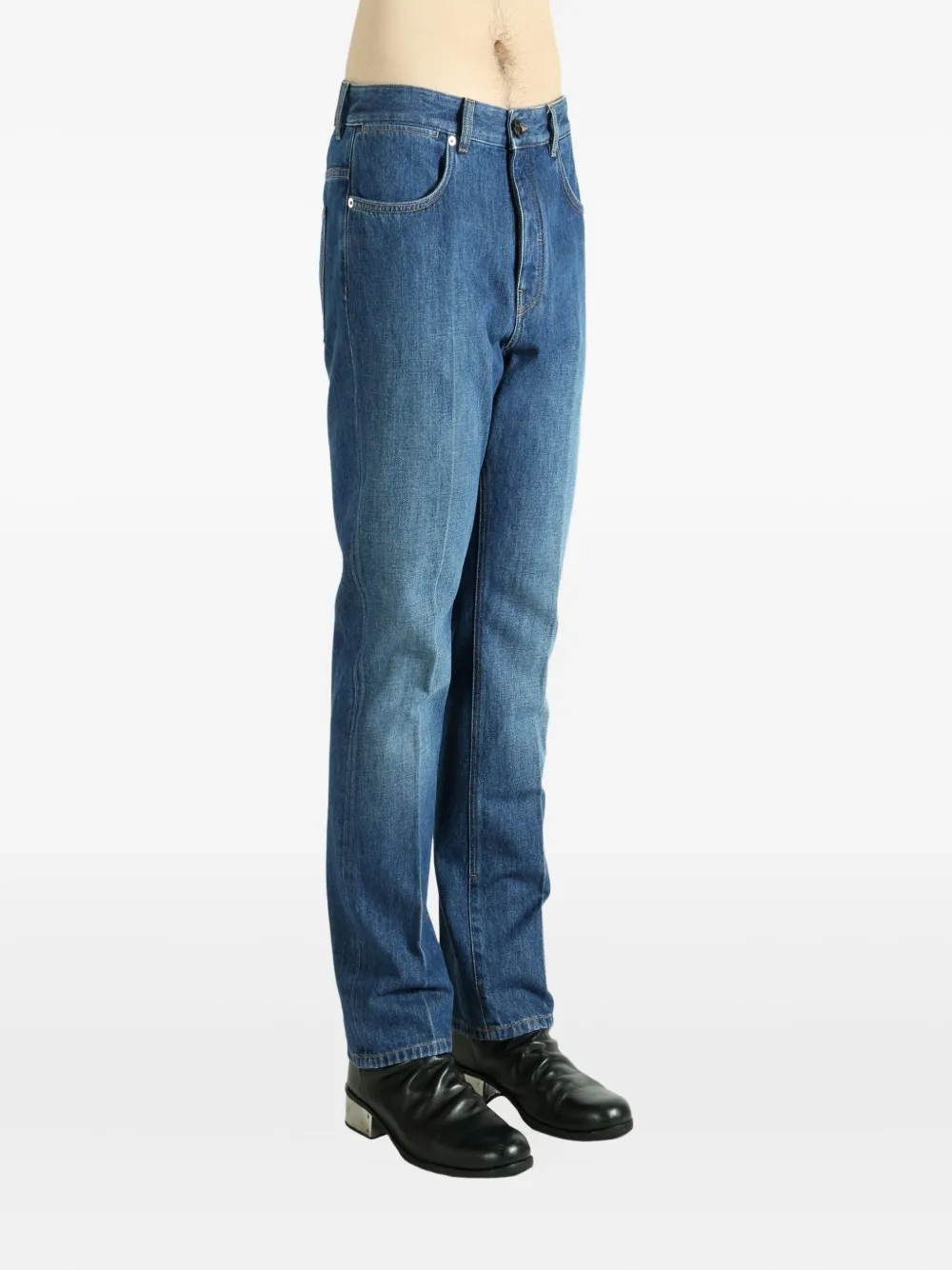 Givenchy Rear Logo Patch Cotton Trousers In Blue