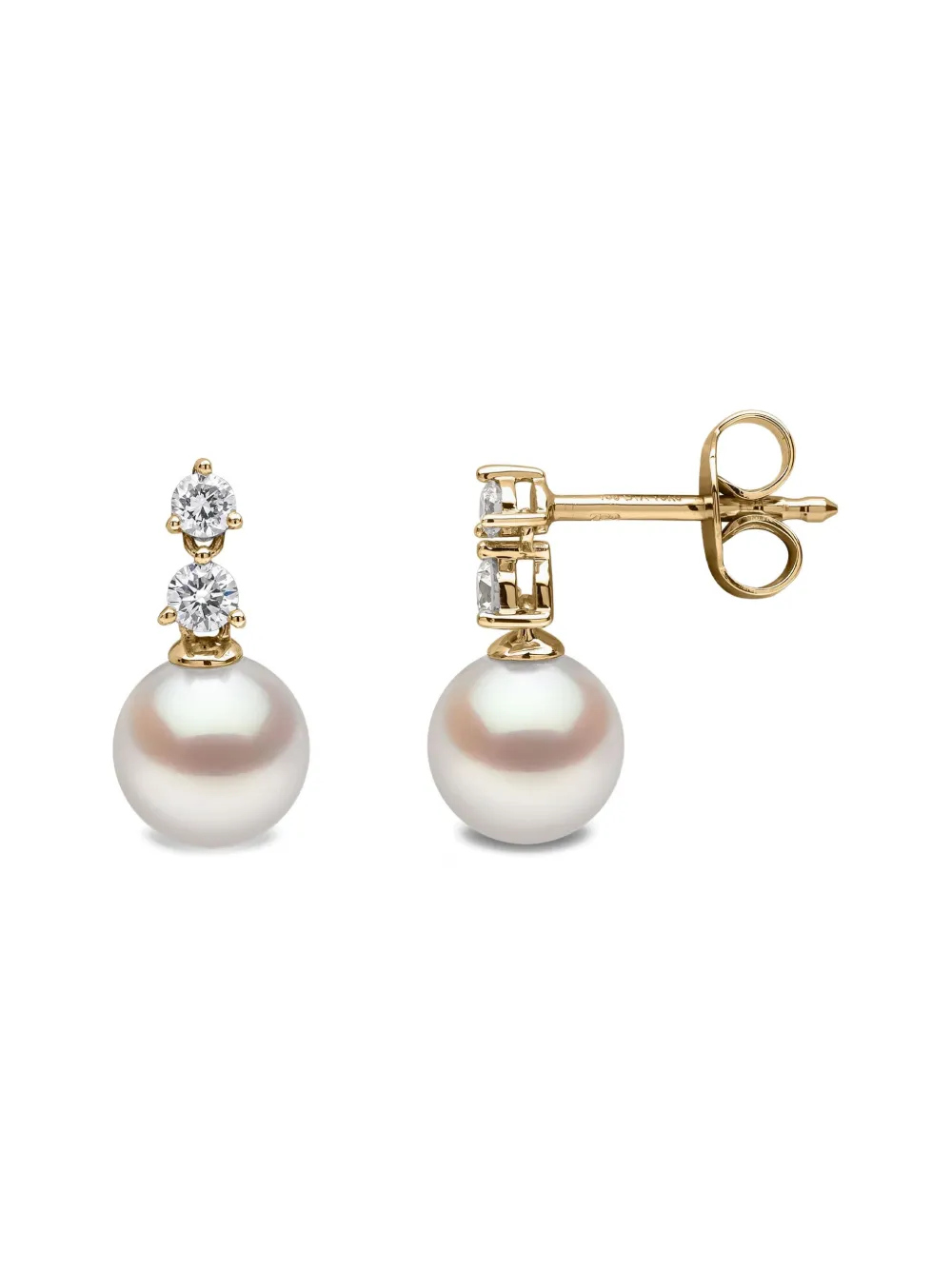Yoko London 18k Yellow Gold Akoya Pearl And Diamond Earrings In Gold