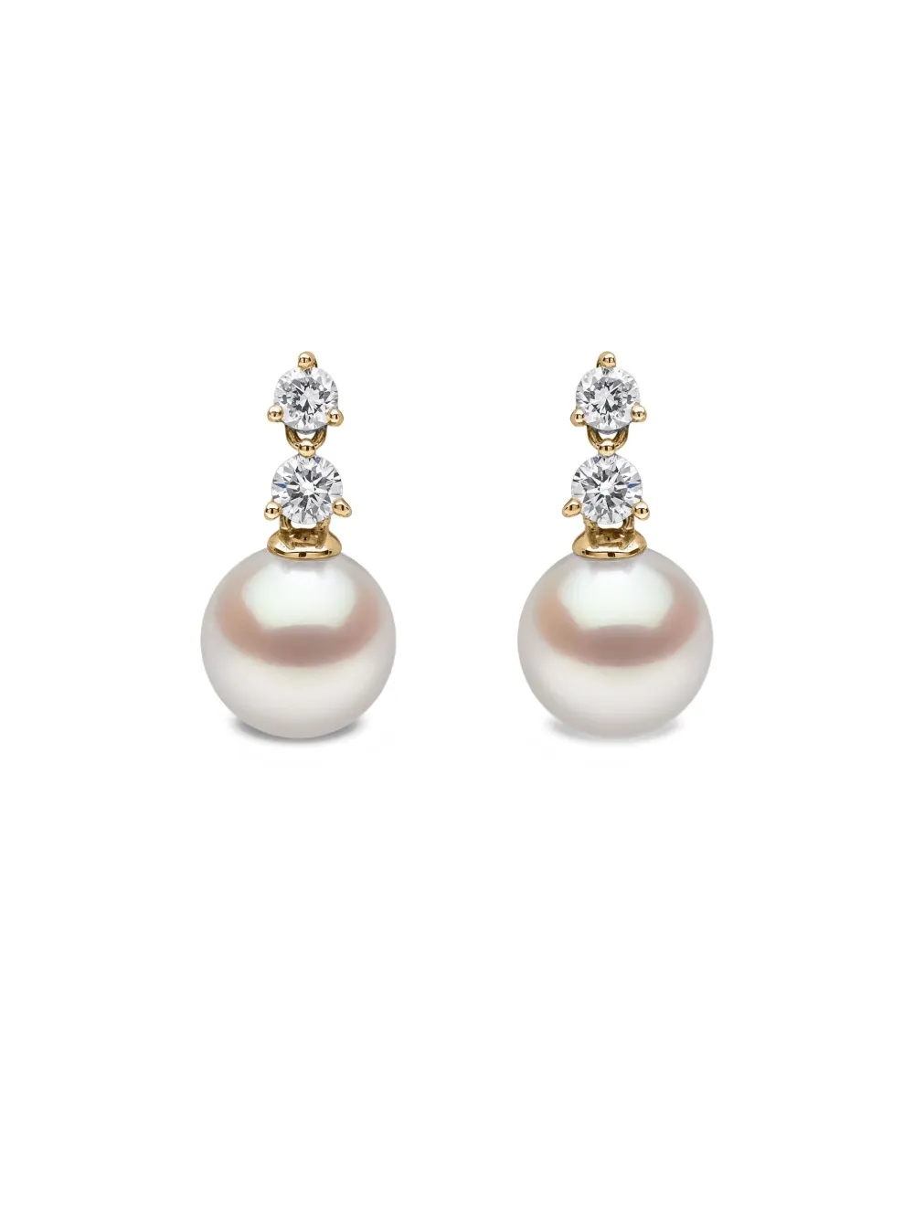 Yoko London 18k Yellow Gold Akoya Pearl And Diamond Earrings In Gold