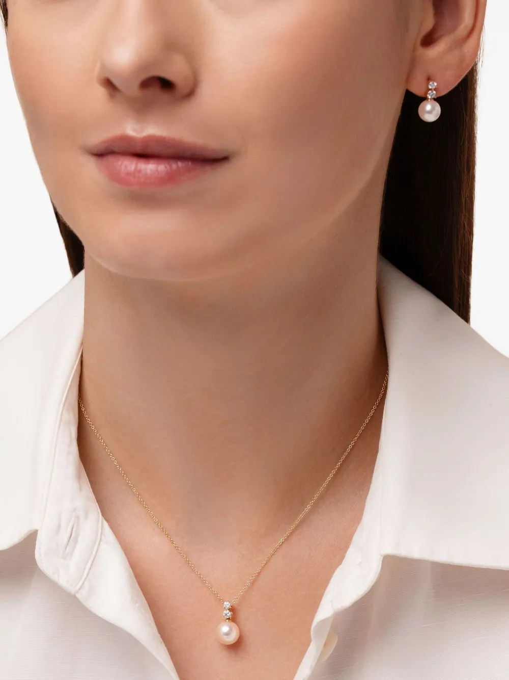 Yoko London 18k Yellow Gold Akoya Pearl And Diamond Earrings In Gold