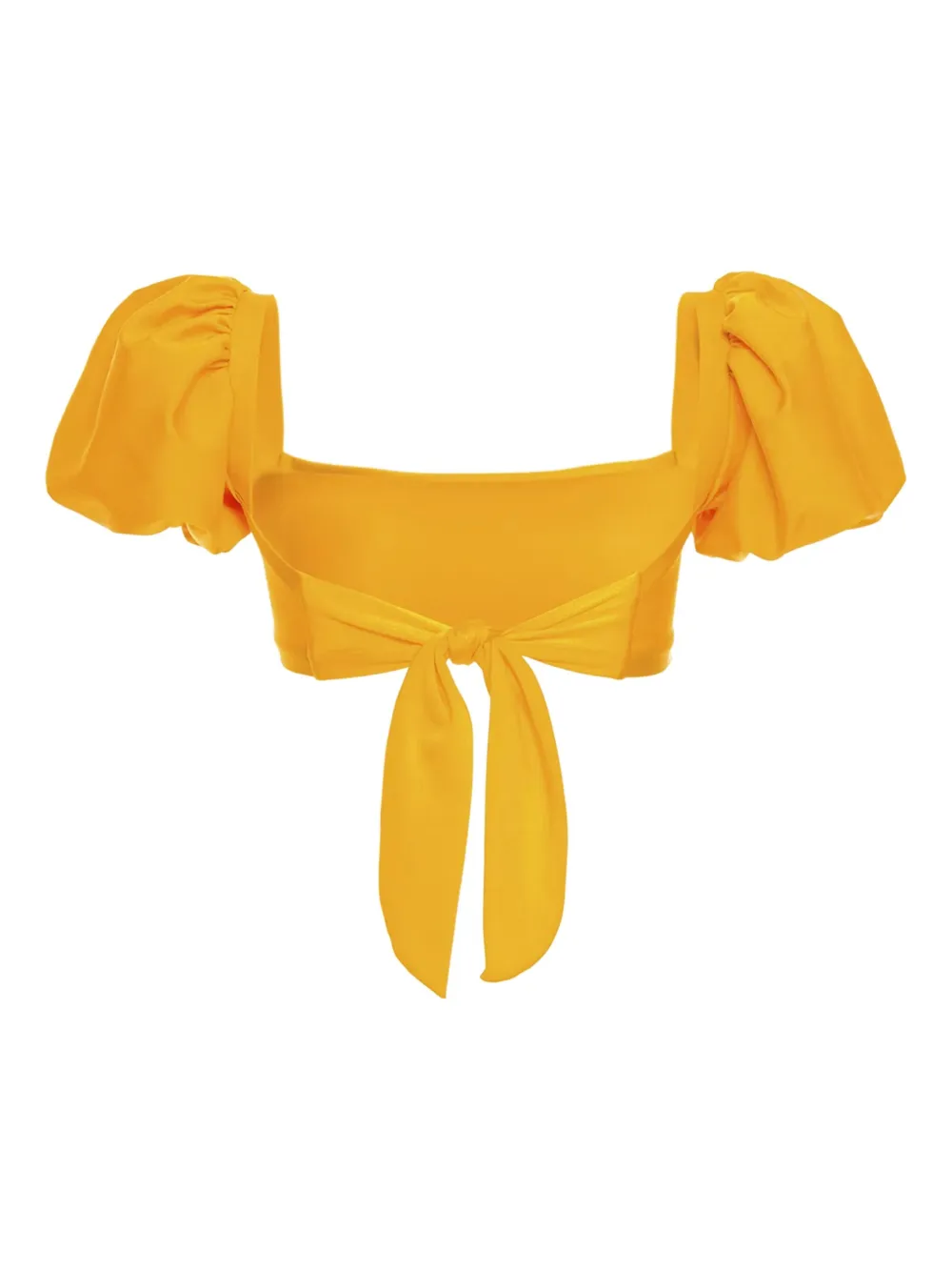 Agua Bendita Arabella Calista Puffed-sleeves Bikini Top In Yellow