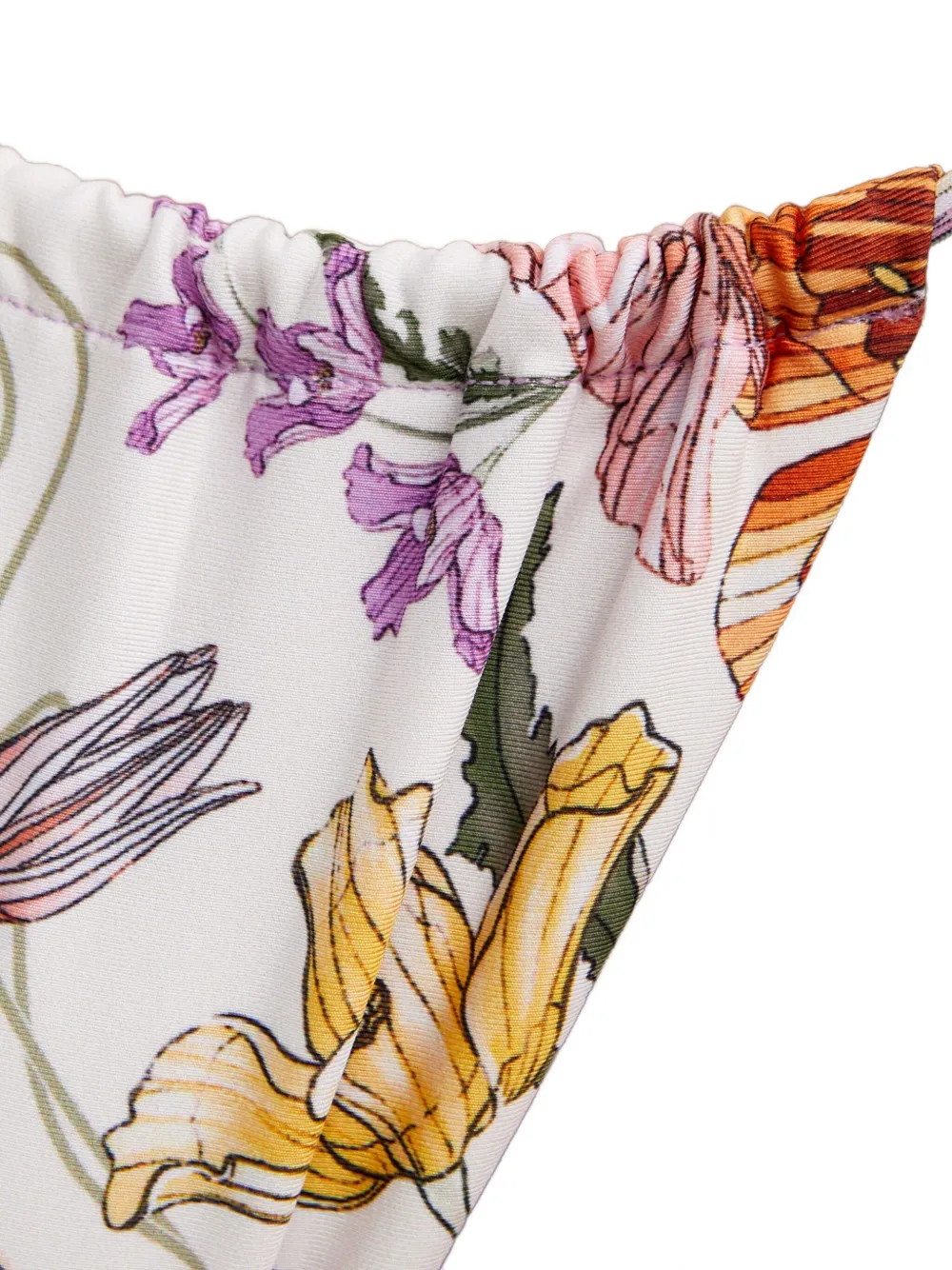 Agua Bendita Alexis bikinislip met bloemenprint en ringdetail Wit