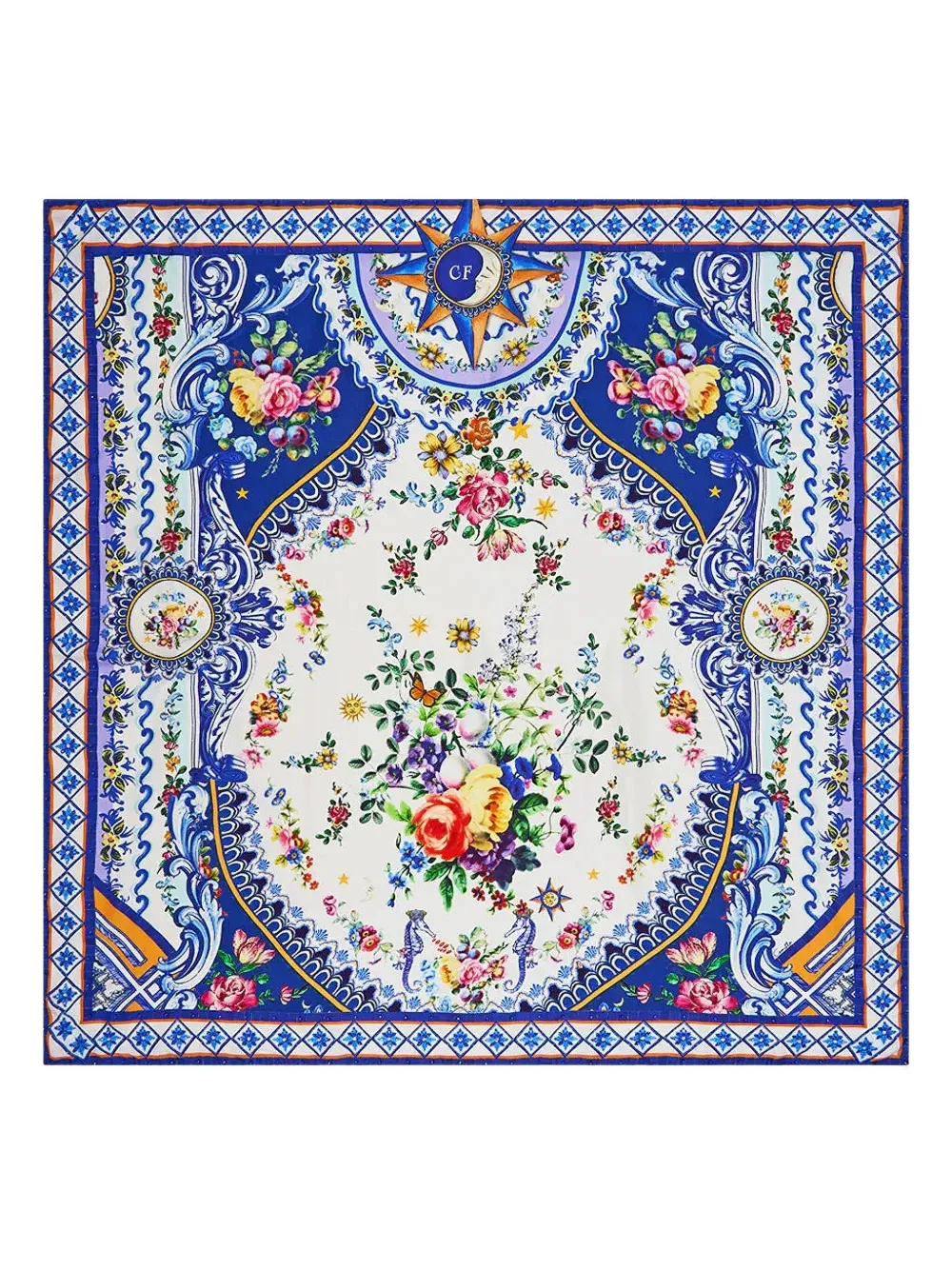 Camilla patterned silk scarf | blanco | Image 1