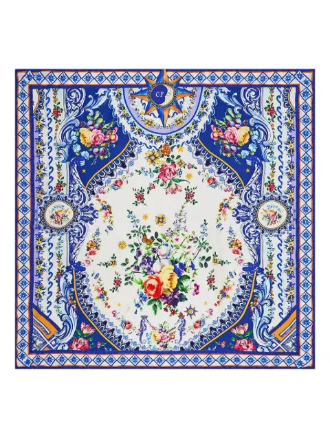 Camilla patterned silk scarf
