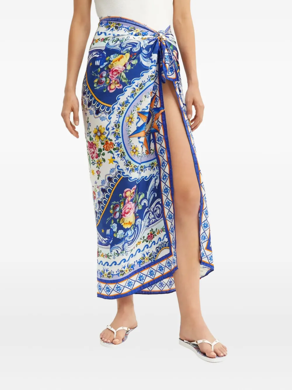 Camilla patterned silk scarf | Image 2