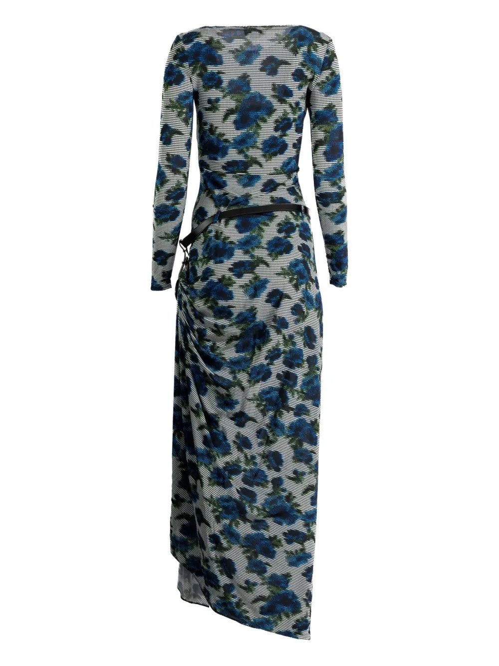 Coperni floral belted midi dress - Blauw
