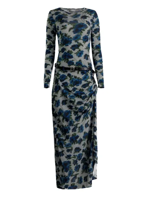 Coperni floral belted midi dress