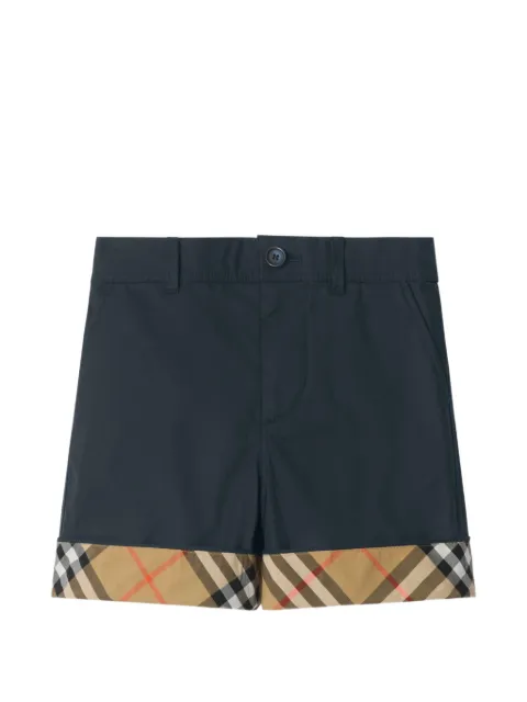 Burberry Kids клетчатые шорты с подворотами