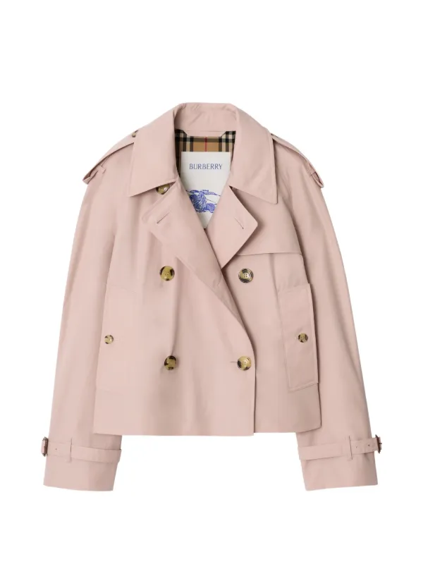 BURBERRY ピンク ダブルブレスト ピーコート BURBERRY Fitzrovia double-breasted belted cotton-poplin trench