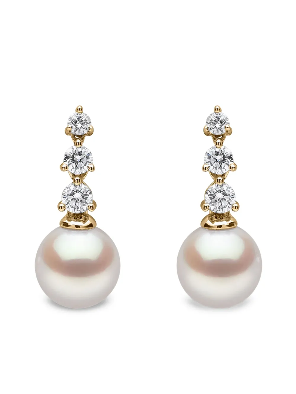 Yoko London アコヤパール＆ダイヤモンド ピアス 18Kイエローゴールド - ゴールドトーン