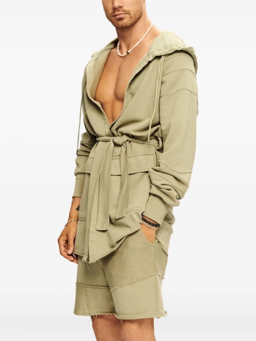 Ser.o.ya Atlas Hooded Belted Jacket In Neutral