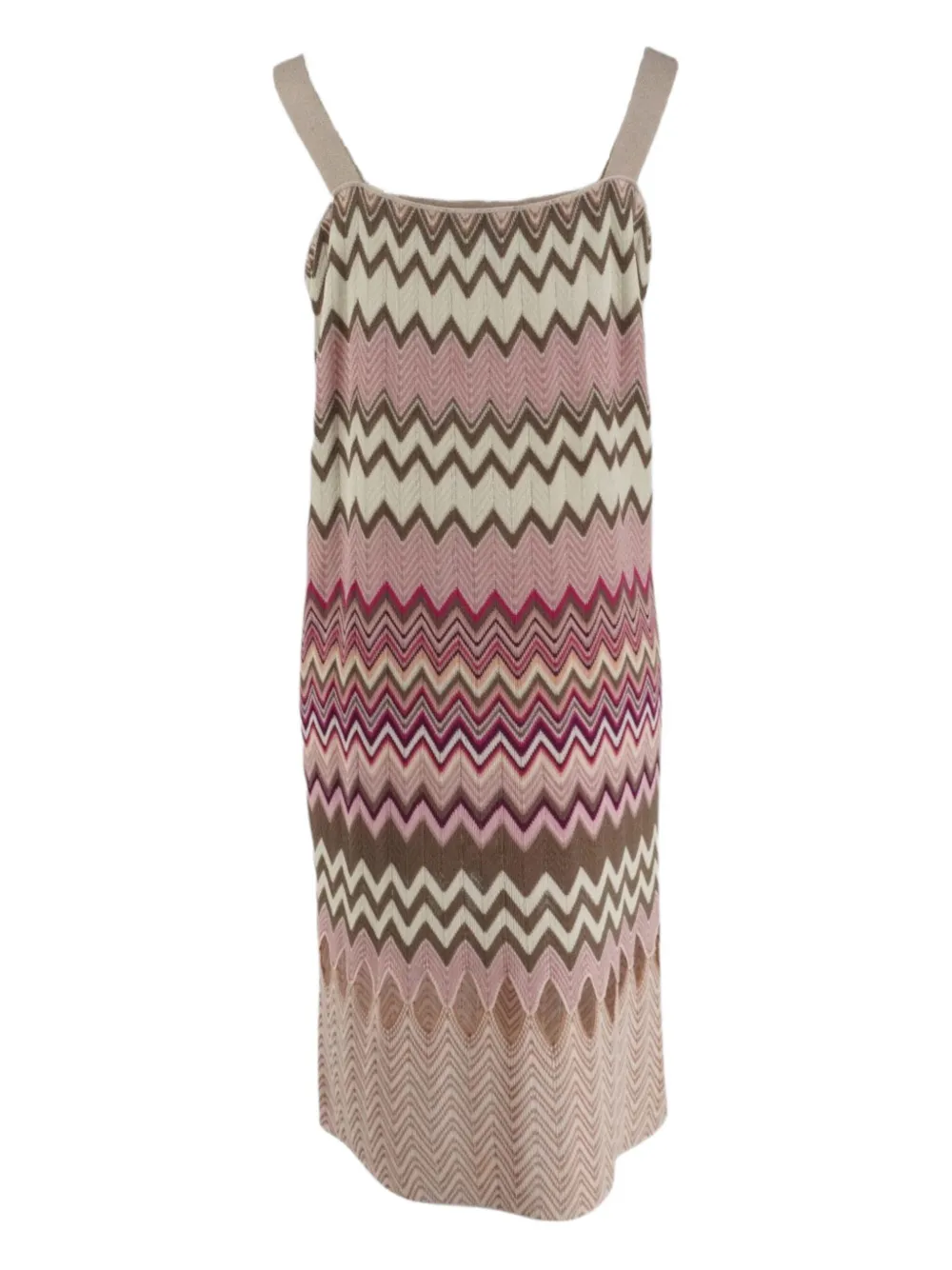 Missoni Pre-Owned zig-zag sleeveless dress - Beige