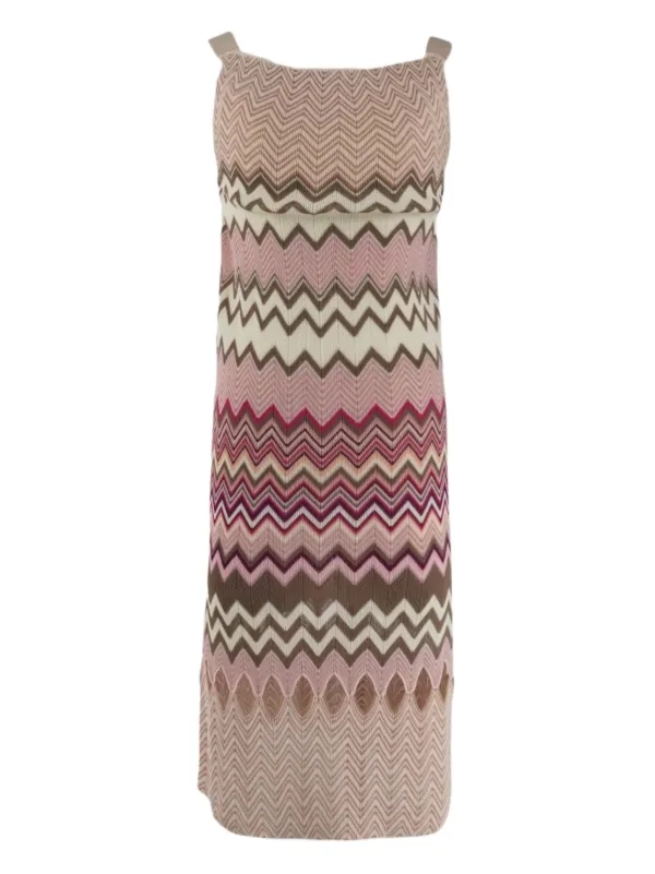 Robe Pull MISSONI Tricot Sans Manches Motif Zig-zag Rayures - Taille M (US 2-4) - Neuf Sans étiquette