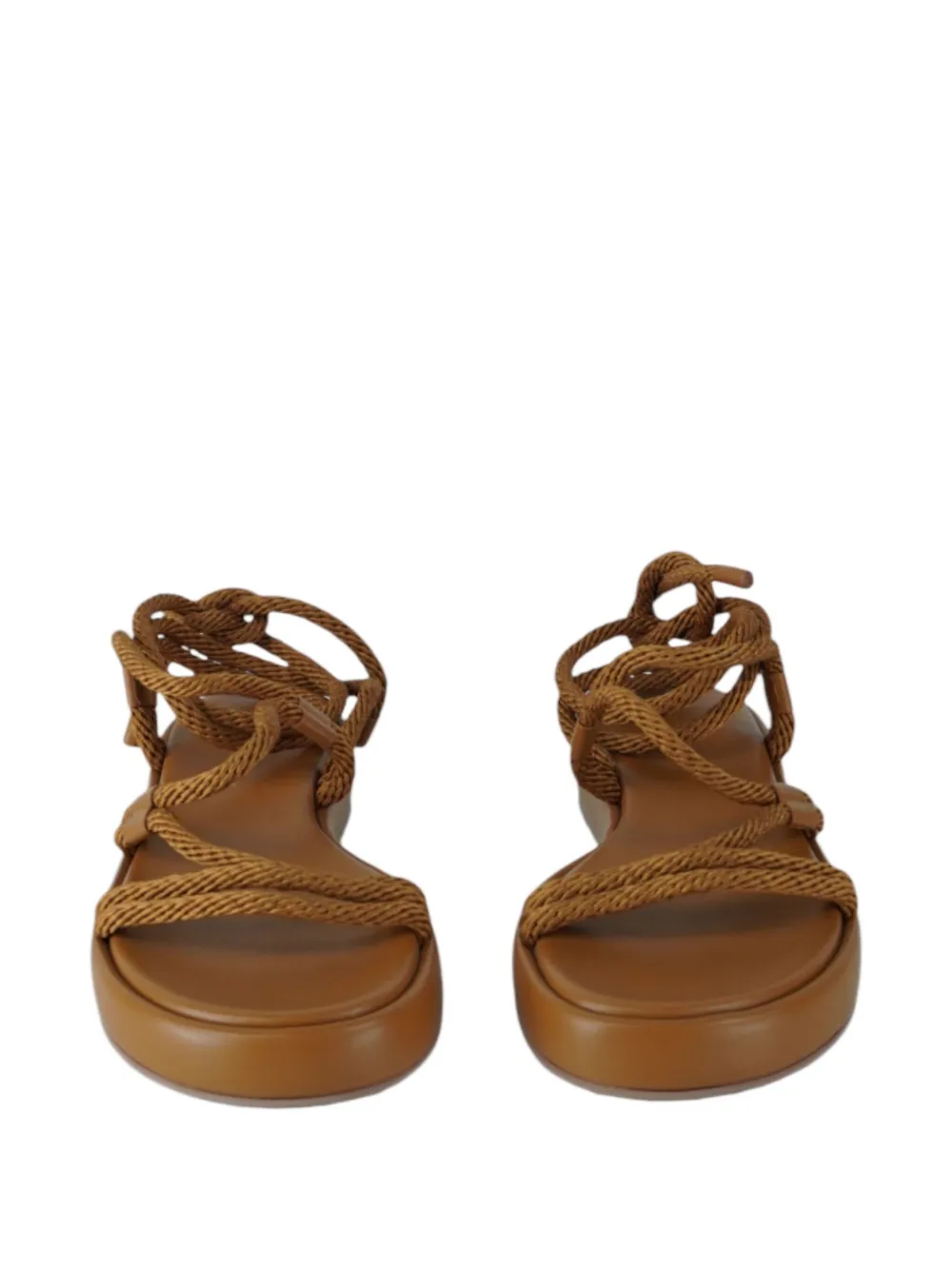 Gianvito Rossi leather flap sandals - Bruin