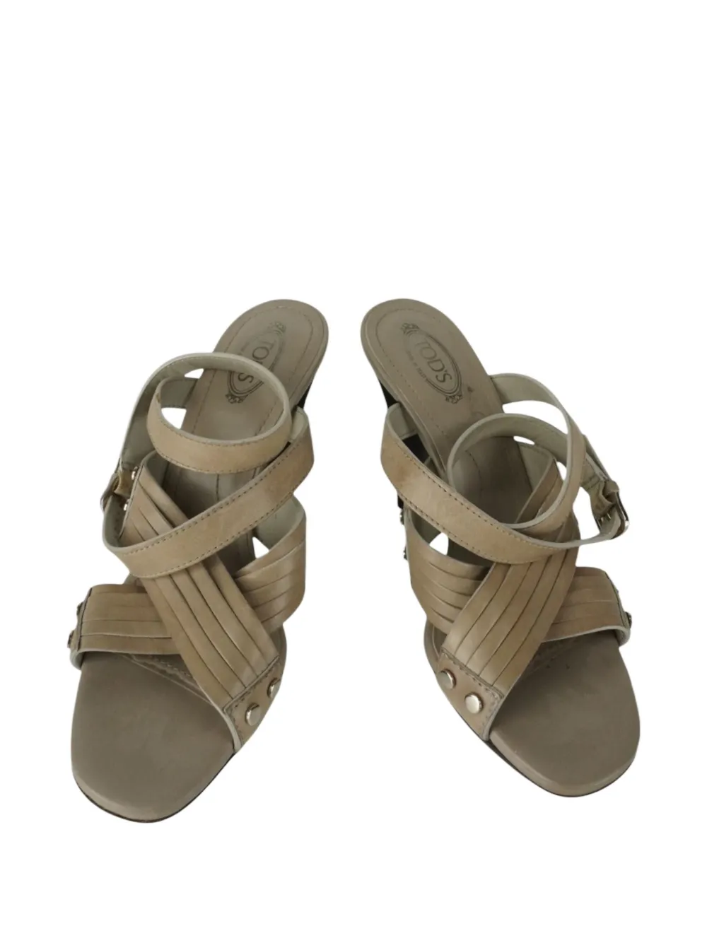 Tod's Vintage 110mm leather heeled sandals - Beige