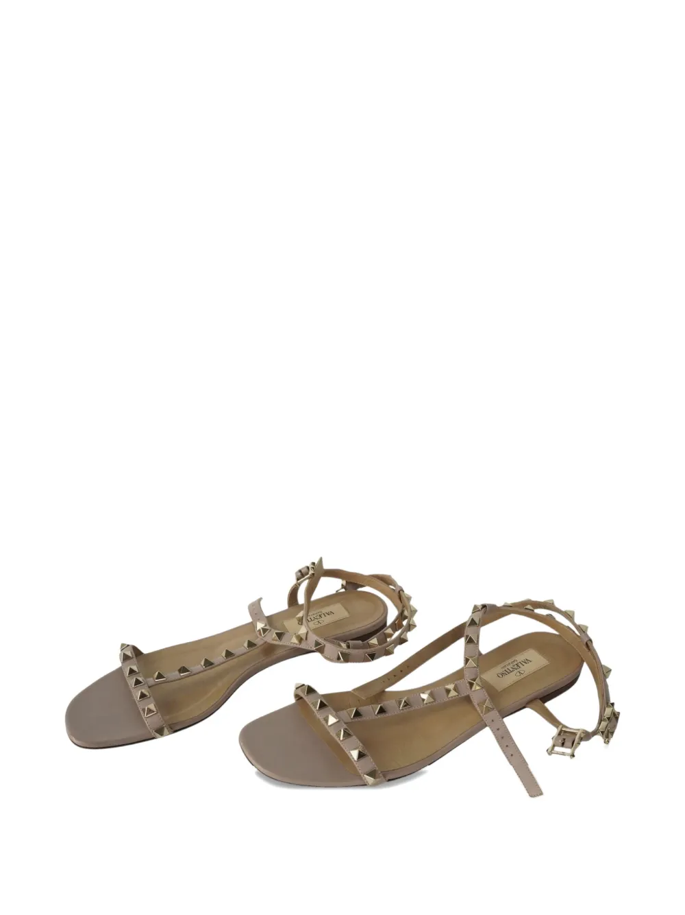 Valentino Garavani Pre-Owned rockstud-embellished sandals - Beige