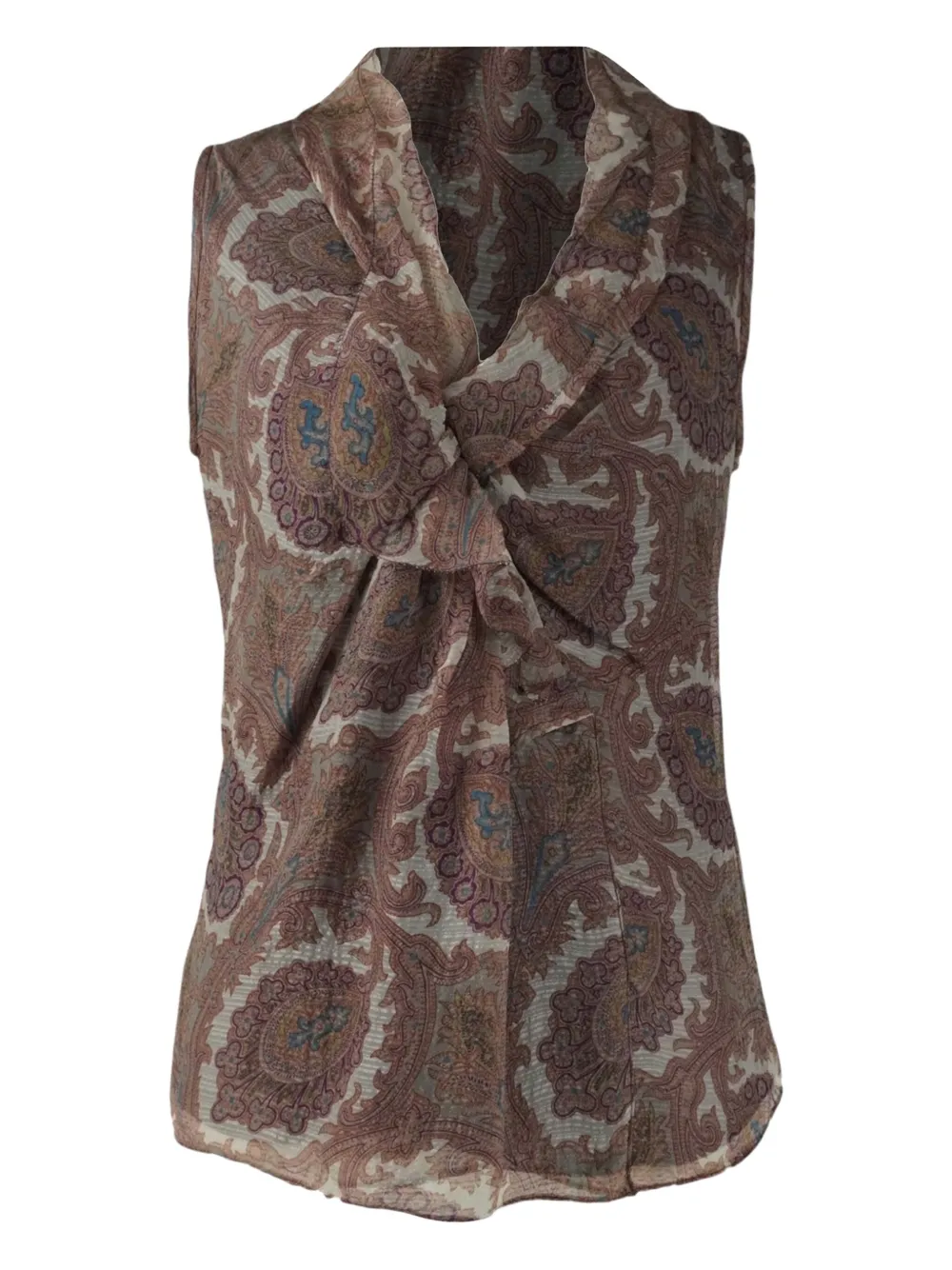 Etro Vintage ruffled-detail top - Marrone