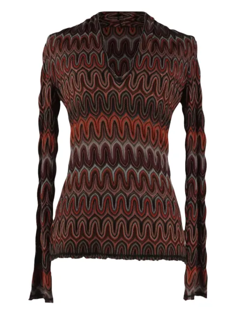 Missoni Pre-Owned Zig-Zag V-neck top