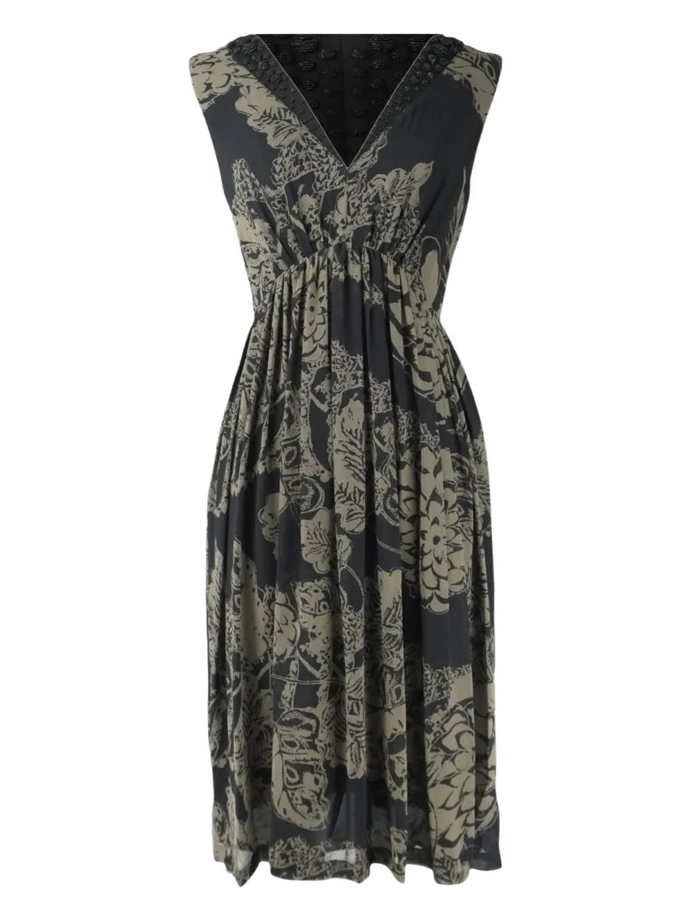 Etro Vintage embroidered V-neck dress - Nero
