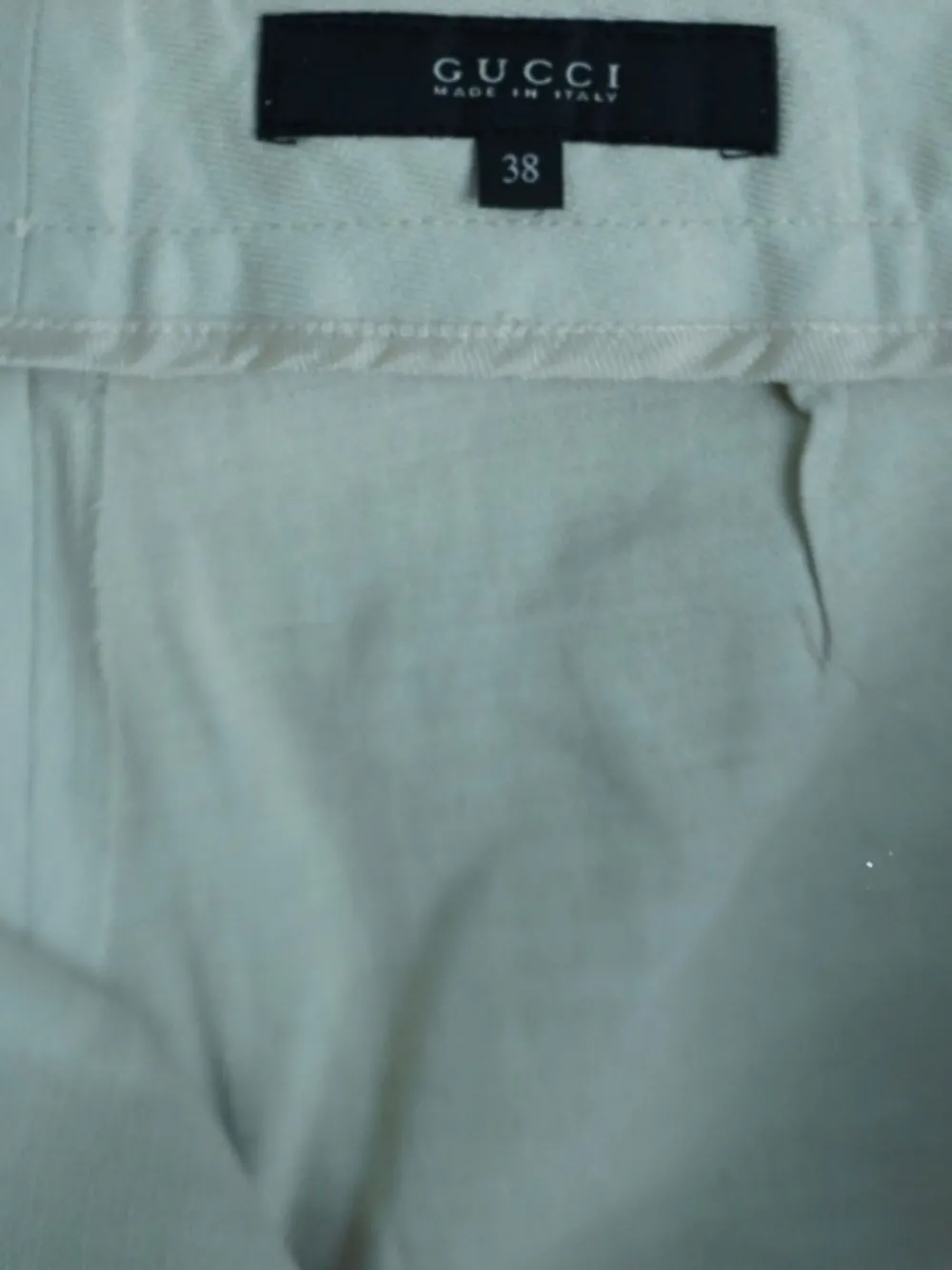Pre-owned Gucci Beige Linen Pants In Blue