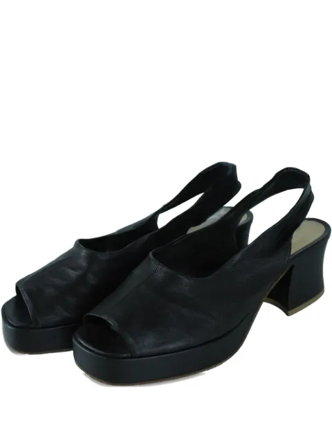 Bottega Veneta Pre-Owned 레더 슬링백 샌들 65mm