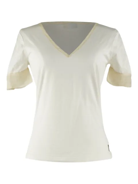 Fendi Pre-Owned V-neck buttoned sleeve T-shirt