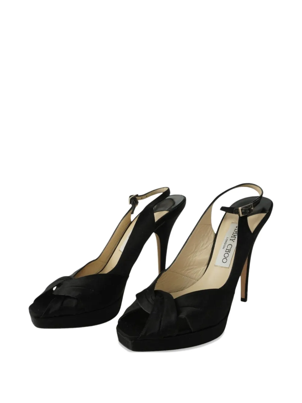 Jimmy Choo Pre-Owned 130mm knotted sandals - Zwart