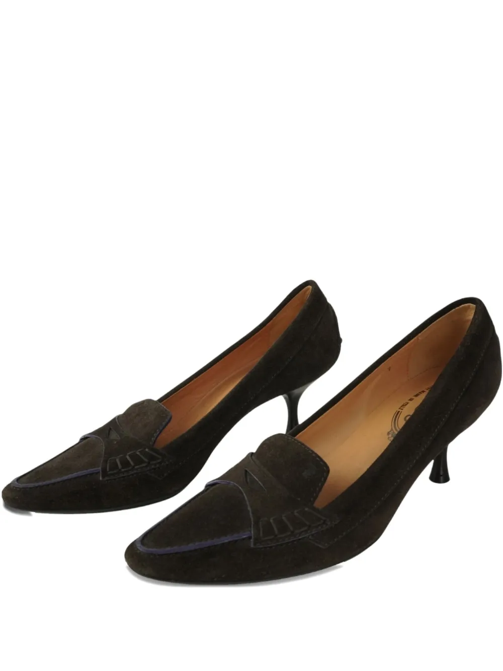 Tod's Vintage 55m suede kitten-heel pumps - Braun