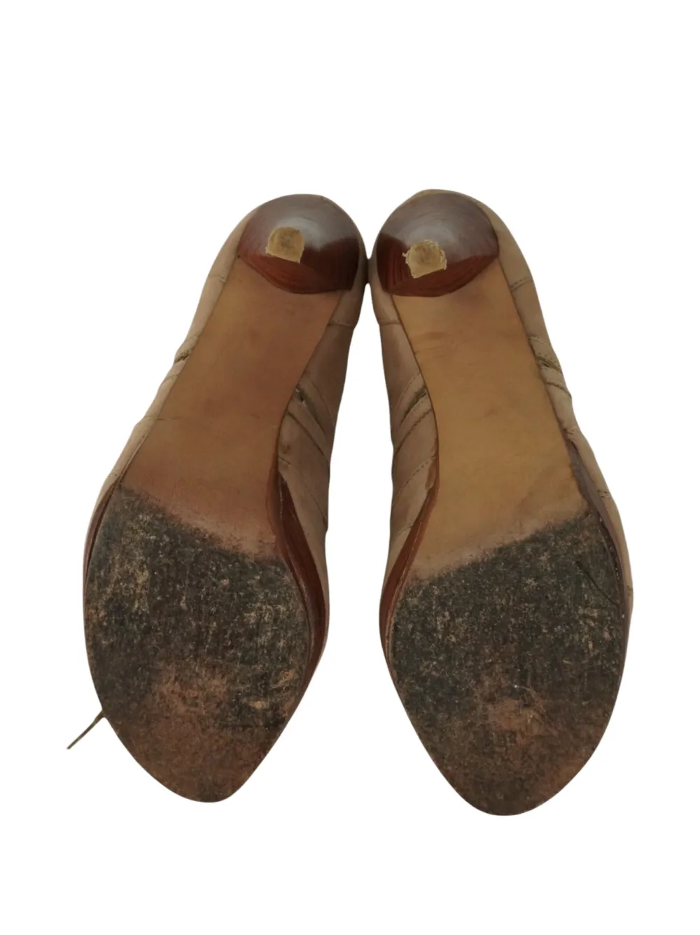 Pre-owned Stuart Weitzman 105mm Lace-up Suede Sandals In Neutral