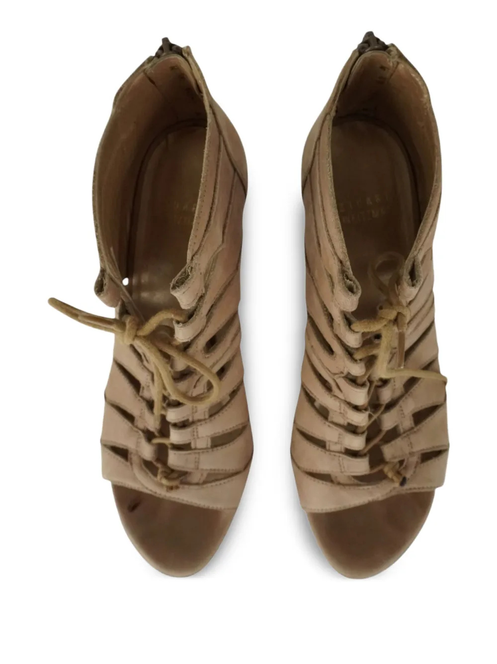  Stuart Weitzman 105mm Lace-up Suede Sandals - Neutrals 