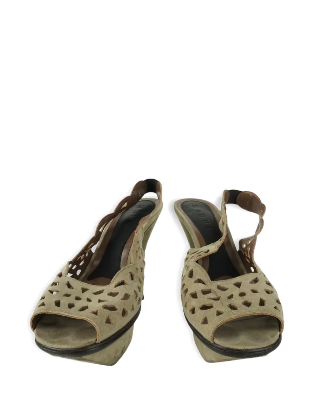 Marni Pre-Owned 120mm laser-cut sandals - Beige