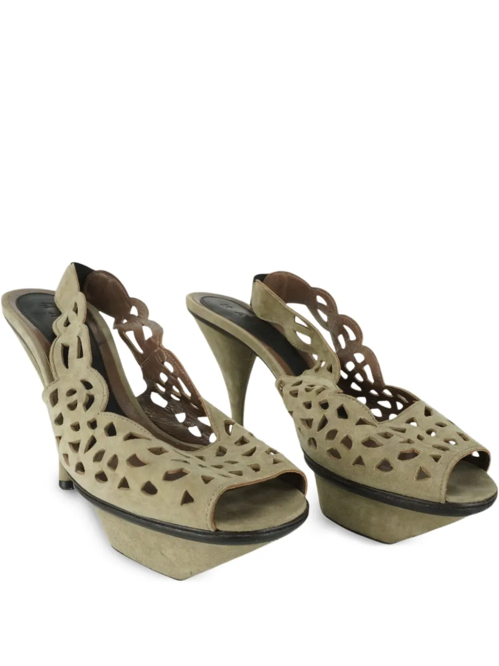 Marni Pre-Owned 120mm laser-cut sandals | Neutrals | Image 1