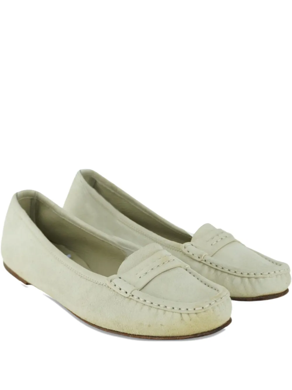 Pre-owned Loro Piana Suede Loafers In Neutral