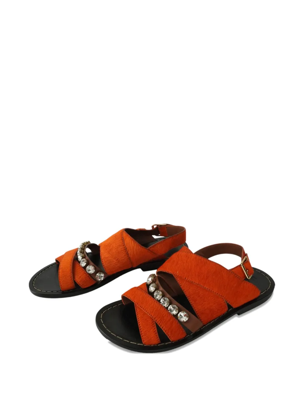 Marni Pre-Owned crystal-detail sandals - Oranje