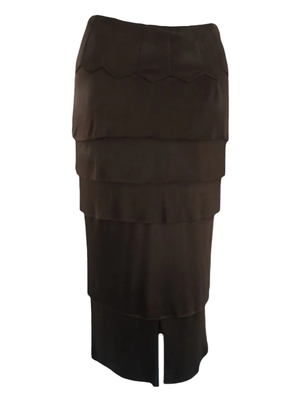 Saint Laurent Pre-Owned tiered skirt - Bruin