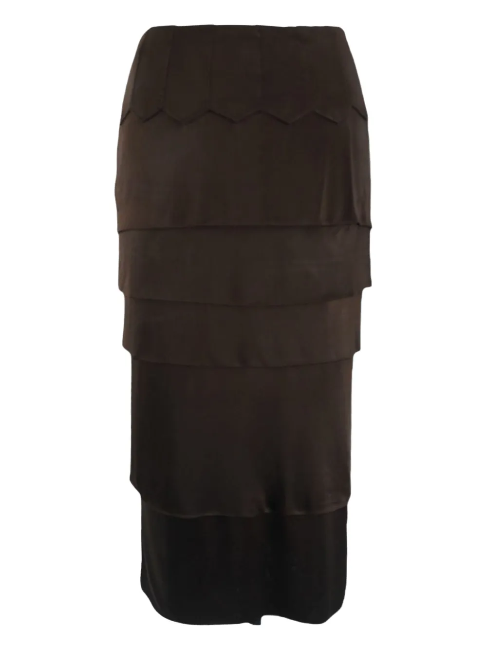 Saint Laurent Pre-Owned falda a capas | marrón | Image 1