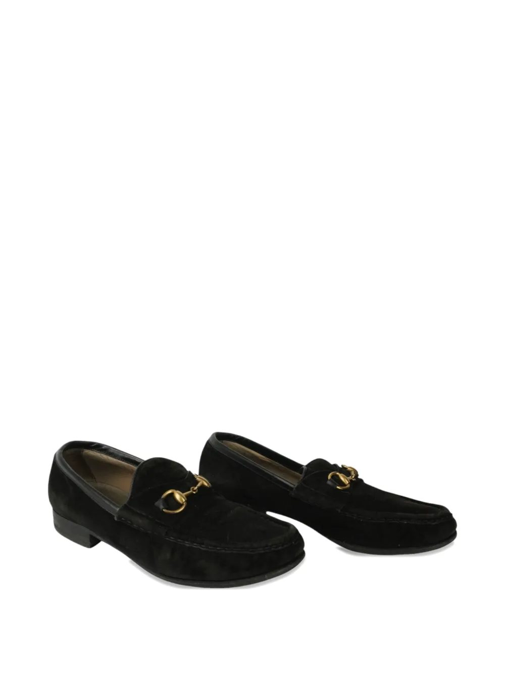 Gucci Pre-Owned Horsebit suede loafers - Zwart