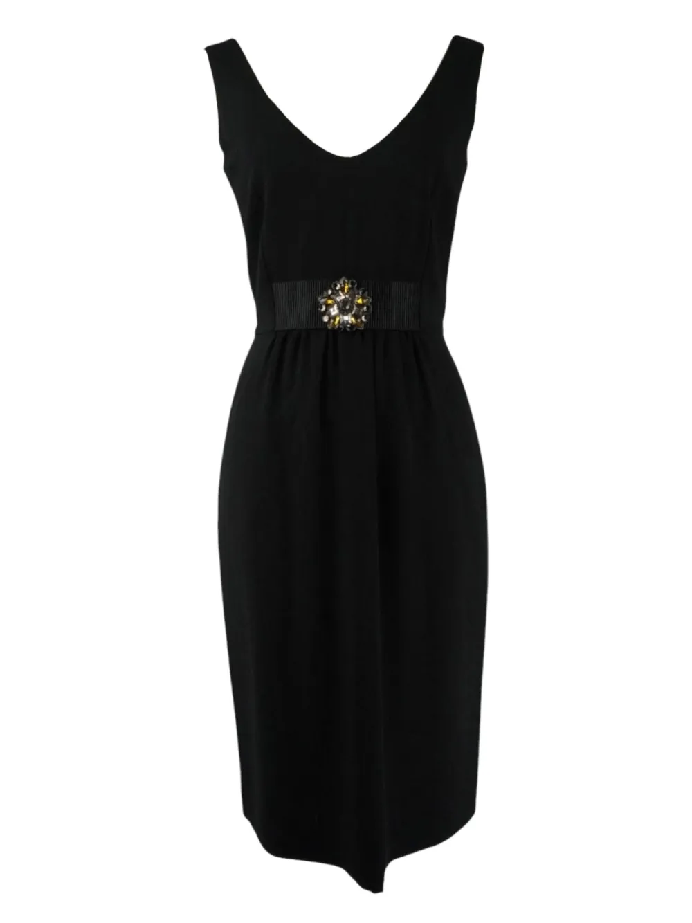 Valentino Garavani Pre-Owned v-neck midi dress - Zwart