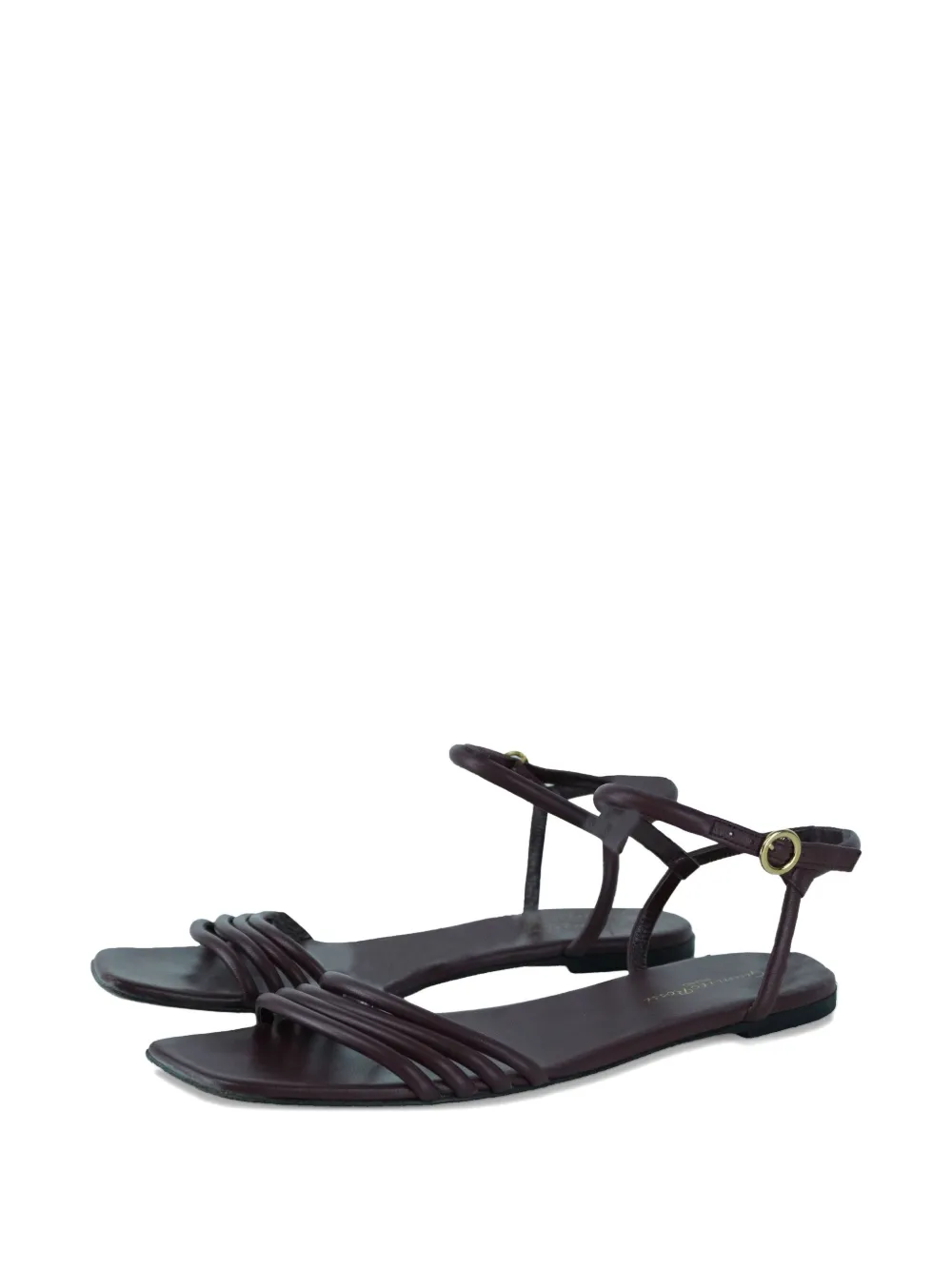 Gianvito Rossi Lena leather flat sandals - Bruin