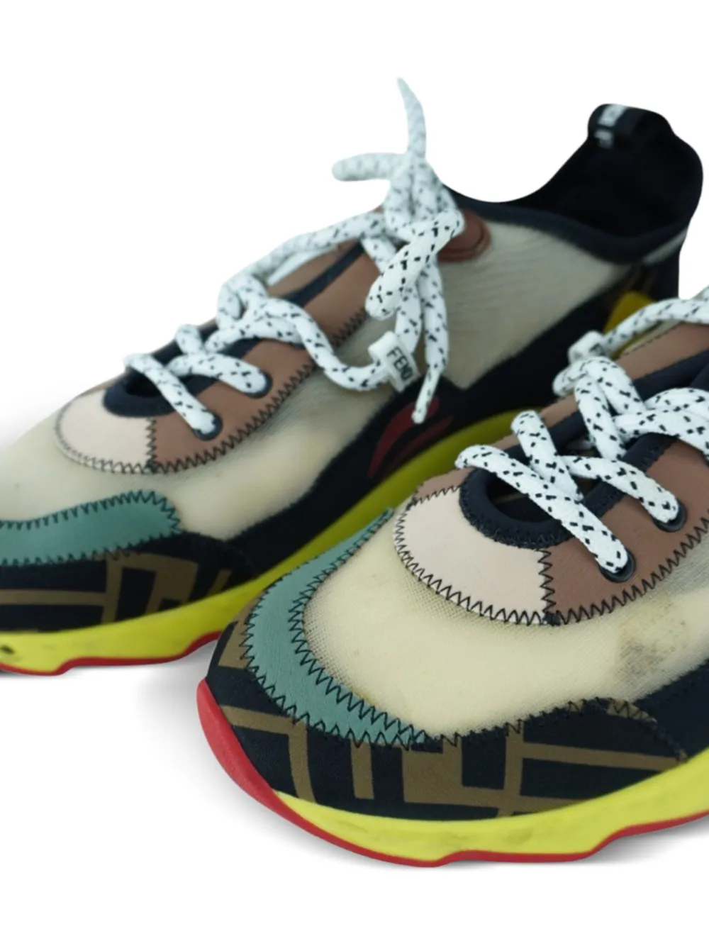 Fendi Pre-Owned Freedom FF Patchwork Sneakers | White | FARFETCH