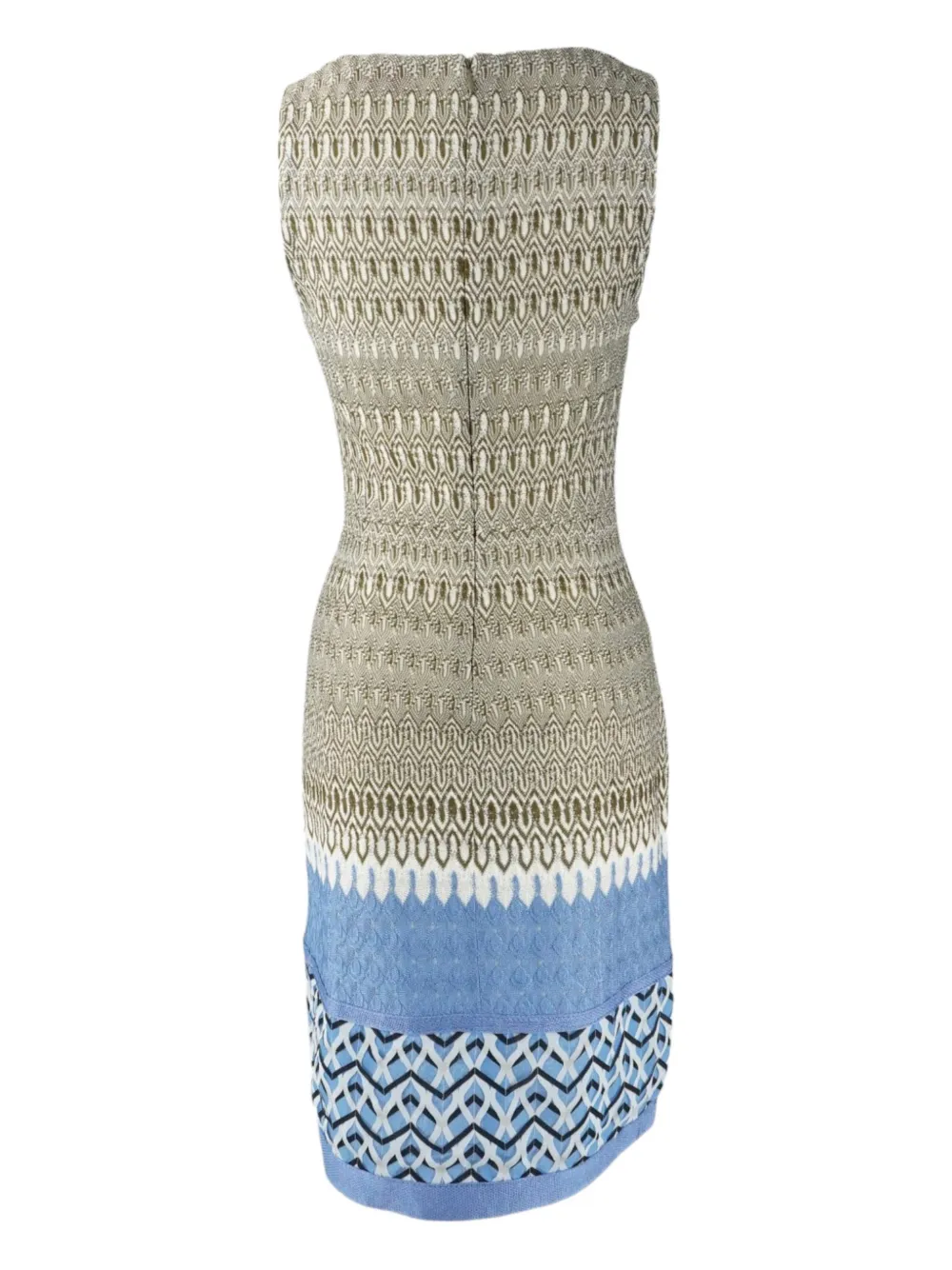 Missoni Pre-Owned Missoni Blue and Grey V-Neck Dress - Beige