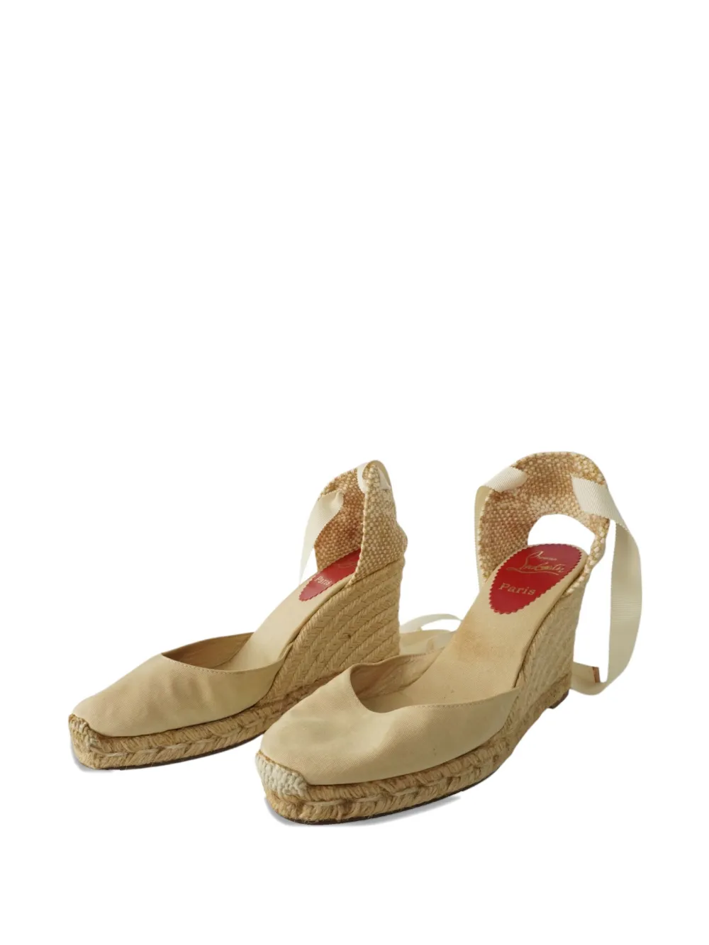 Christian Louboutin Pre-Owned leather espadrilles - Beige