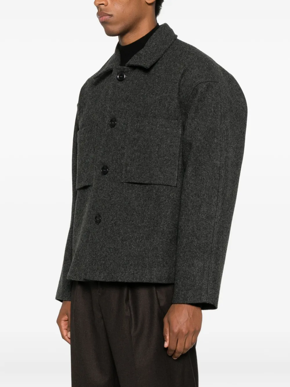 Noyoco Holar Button-fastening Jacket In Black