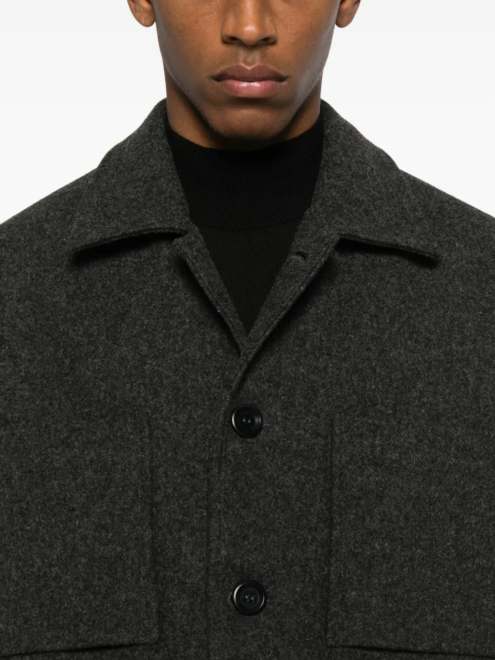 Noyoco Holar Button-fastening Jacket In Black